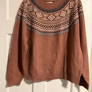 Weatherproof Brown Patterned Sweater